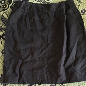linen Classic Black Women's Skirt lined